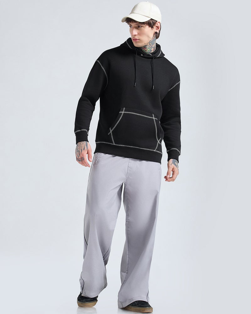 bewakoof Men's Black Oversized Hoodies - Image 5